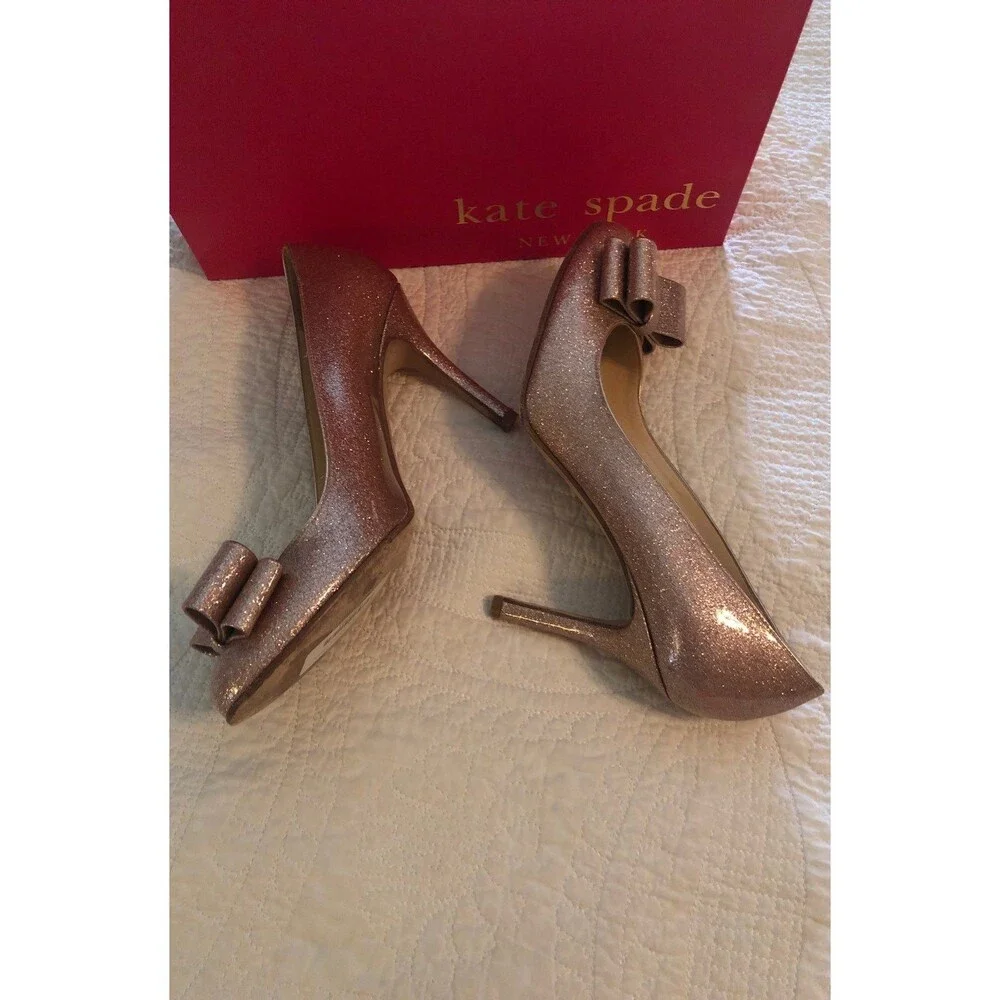 Kate Spade pink rose gold sparkle Heels